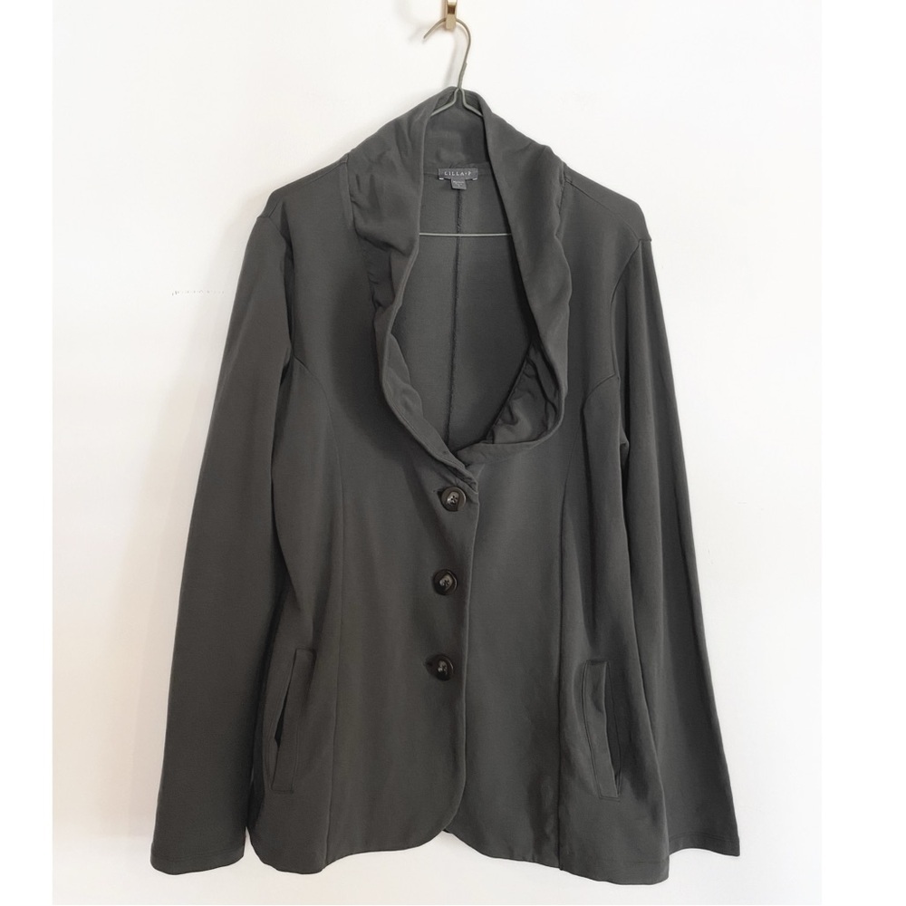 LILLA P Blazer Cardigan Charcoal Gray Womens size L